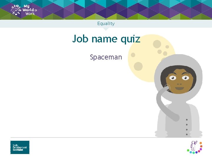 Equality Job name quiz Spaceman 