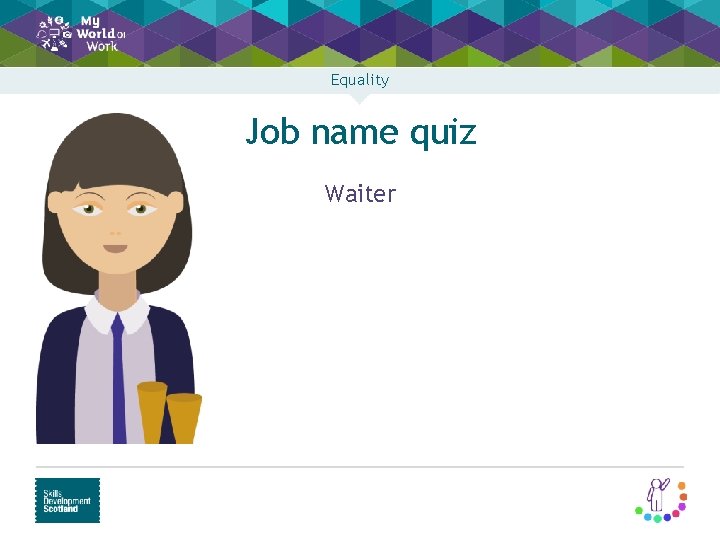 Equality Job name quiz Waiter 