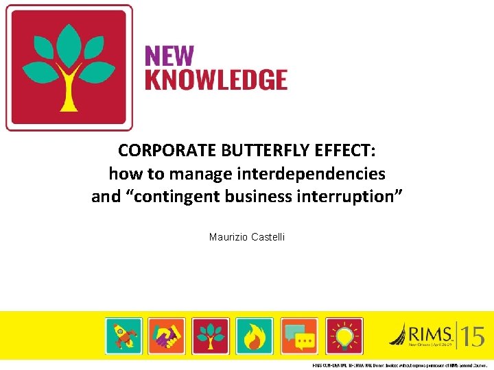 CORPORATE BUTTERFLY EFFECT: how to manage interdependencies and “contingent business interruption” Maurizio Castelli 
