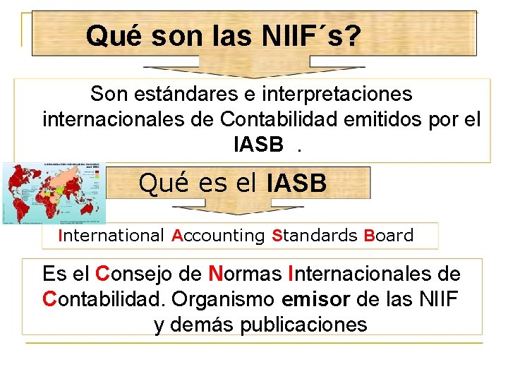 Qué son las NIIF´s? Son estándares e interpretaciones internacionales de Contabilidad emitidos por el