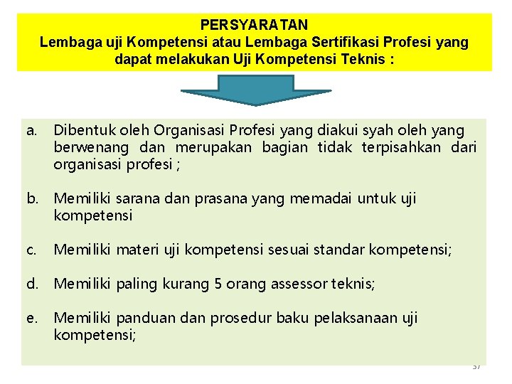 PERSYARATAN Lembaga uji Kompetensi atau Lembaga Sertifikasi Profesi yang dapat melakukan Uji Kompetensi Teknis