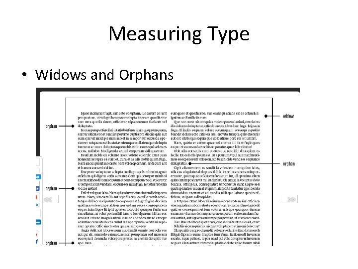 Measuring Type • Widows and Orphans 