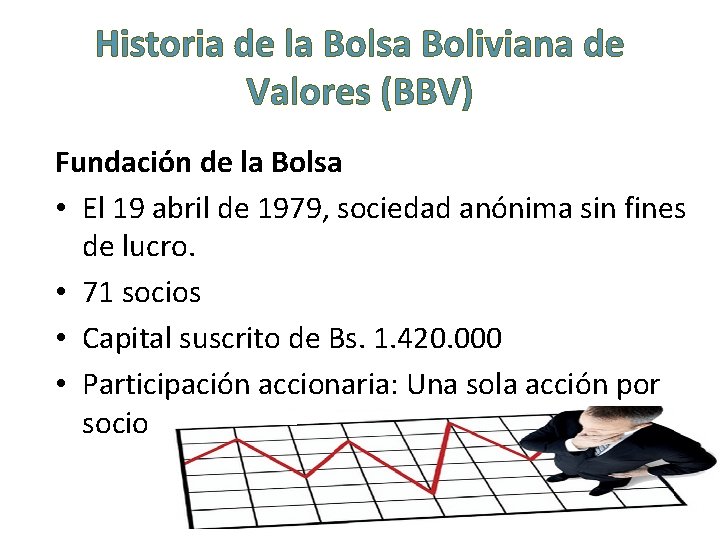 Historia de la Bolsa Boliviana de Valores (BBV) Fundación de la Bolsa • El