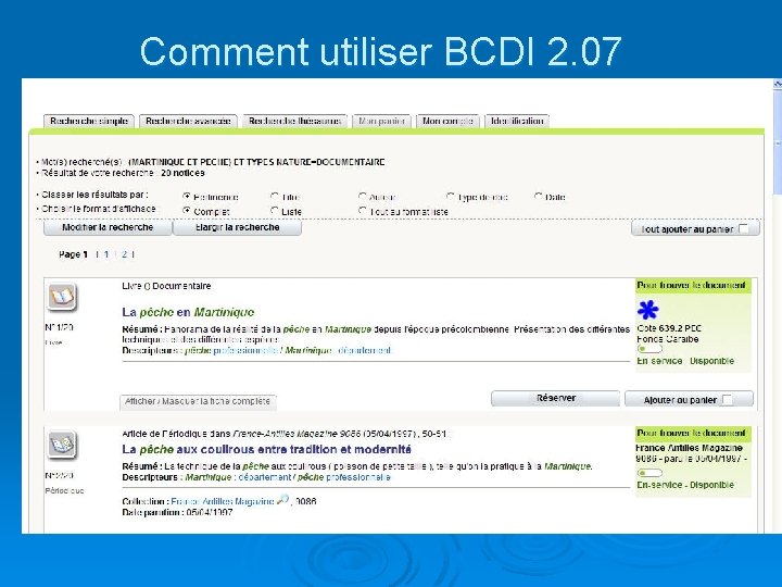 Comment utiliser BCDI 2. 07 La recherche simple 