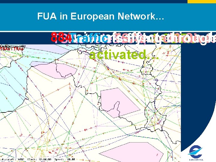 FUA in European Network… 884 aircraft affected in. State a da Network effect: 10