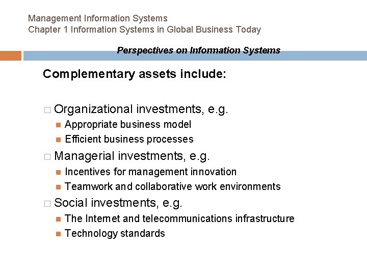 Management Information Systems Chapter 1 Information Systems in Global Business Today Perspectives on Information Management Information Systems Chapter 1 Information Systems in Global Business Today Perspectives on Information