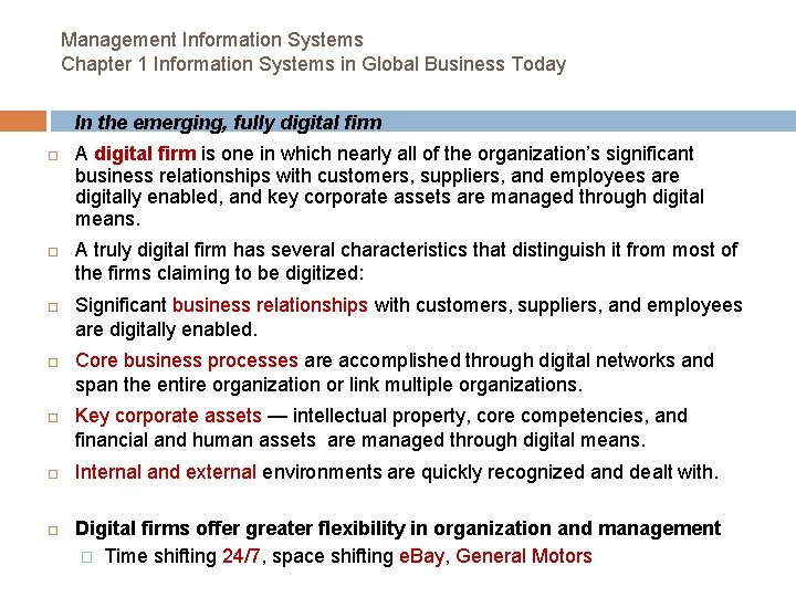 Management Information Systems Chapter 1 Information Systems in Global Business Today In the emerging, Management Information Systems Chapter 1 Information Systems in Global Business Today In the emerging,