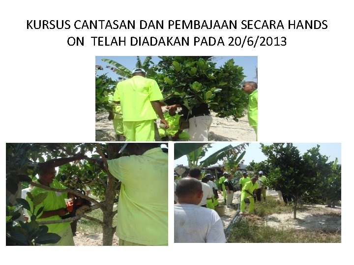 KURSUS CANTASAN DAN PEMBAJAAN SECARA HANDS ON TELAH DIADAKAN PADA 20/6/2013 