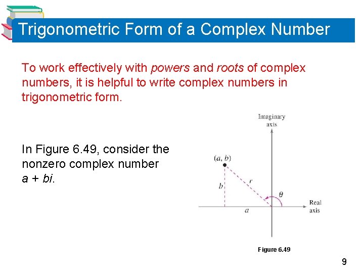 Trigonometric Form of a Complex Number To work effectively with powers and roots of