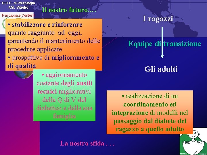 U. O. C. di Psicologia ASL Viterbo Il nostro futuro…. Psicologia e Contesti •