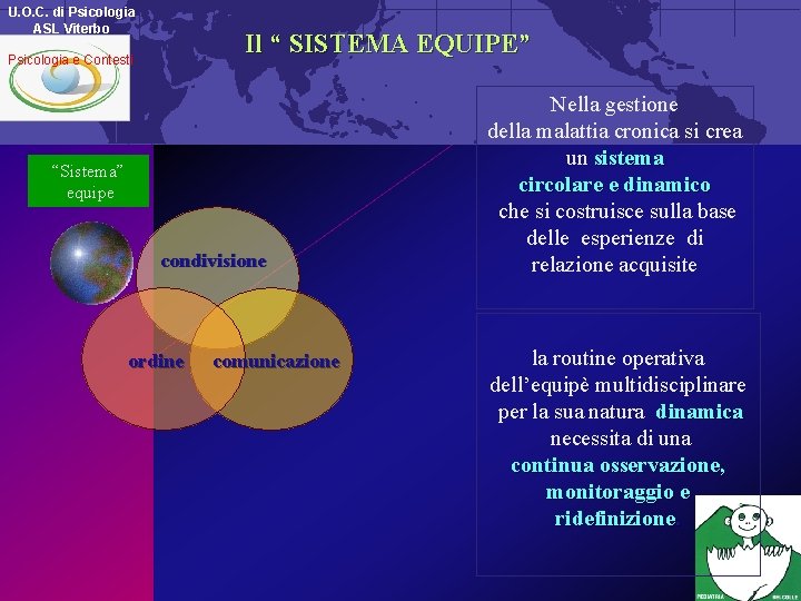 U. O. C. di Psicologia ASL Viterbo Il “ SISTEMA EQUIPE” Psicologia e Contesti