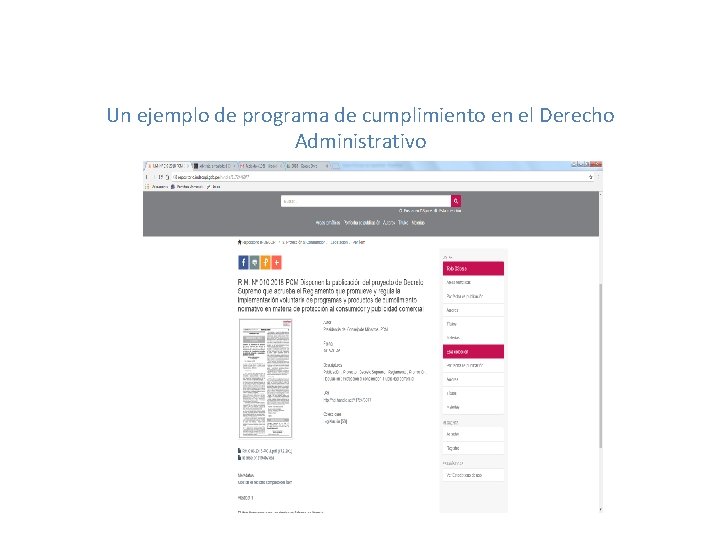 Un ejemplo de programa de cumplimiento en el Derecho Administrativo 