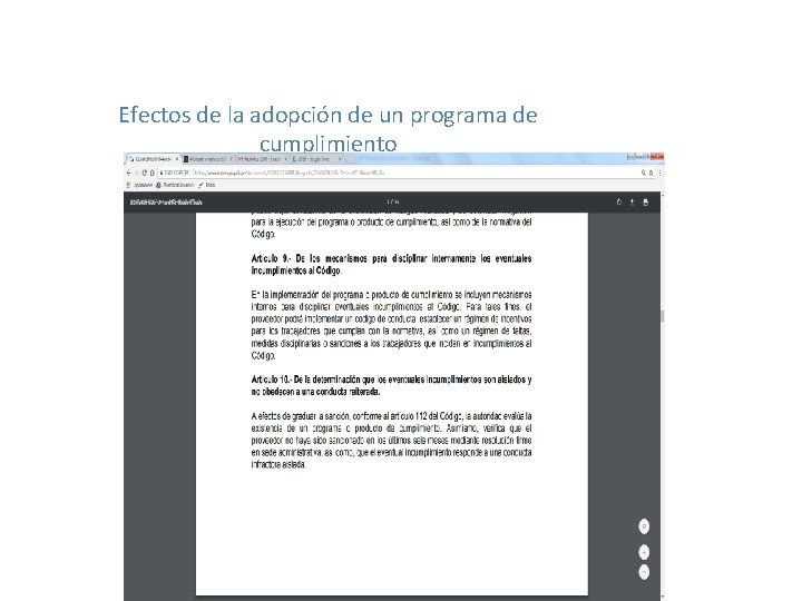 Efectos de la adopción de un programa de cumplimiento 