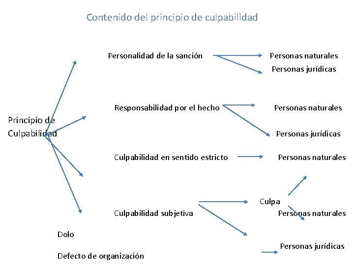 Contenido del principio de culpabilidad Personalidad de la sanción Responsabilidad por el hecho Principio