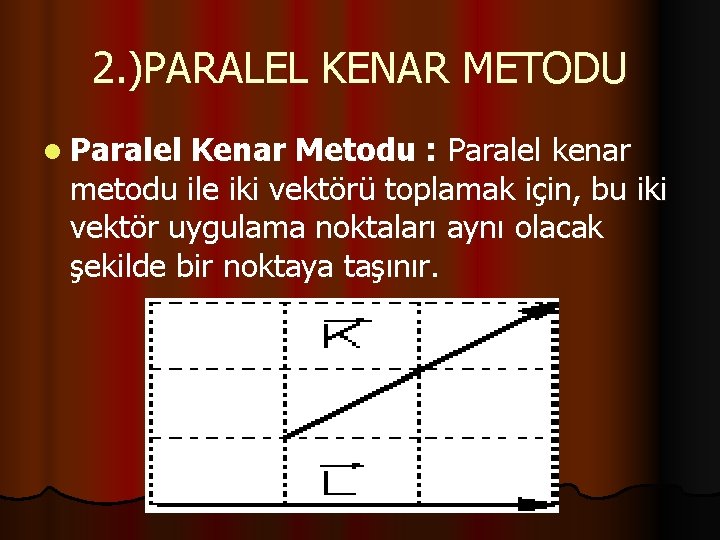 2. )PARALEL KENAR METODU l Paralel Kenar Metodu : Paralel kenar metodu ile iki