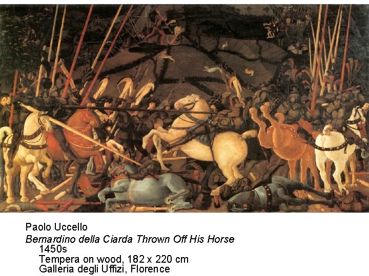 Paolo Uccello Bernardino della Ciarda Thrown Off His Horse 1450 s Tempera on wood,