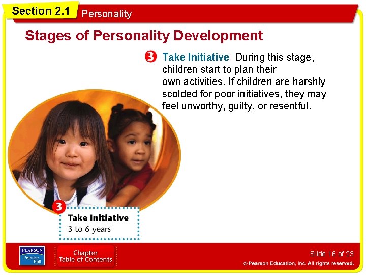 Section 2. 1 Personality Stages of Personality Development Take Initiative During this stage, children