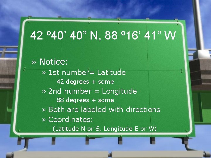 42 º 40’ 40” N, 88 º 16’ 41” W » Notice: » 1 42 º 40’ 40” N, 88 º 16’ 41” W » Notice: » 1