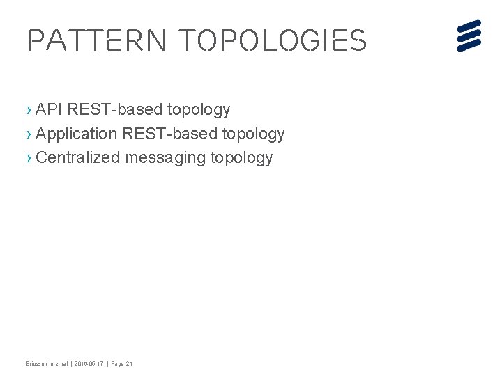 PATTERN TOPOLOGIES › API REST-based topology › Application REST-based topology › Centralized messaging topology