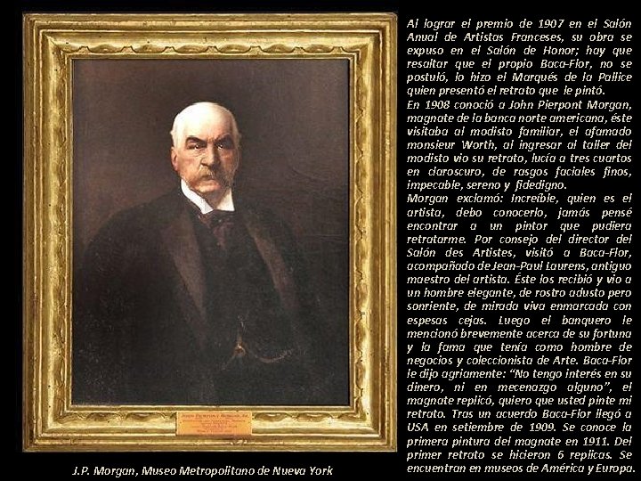 J. P. Morgan, Museo Metropolitano de Nueva York Al lograr el premio de 1907