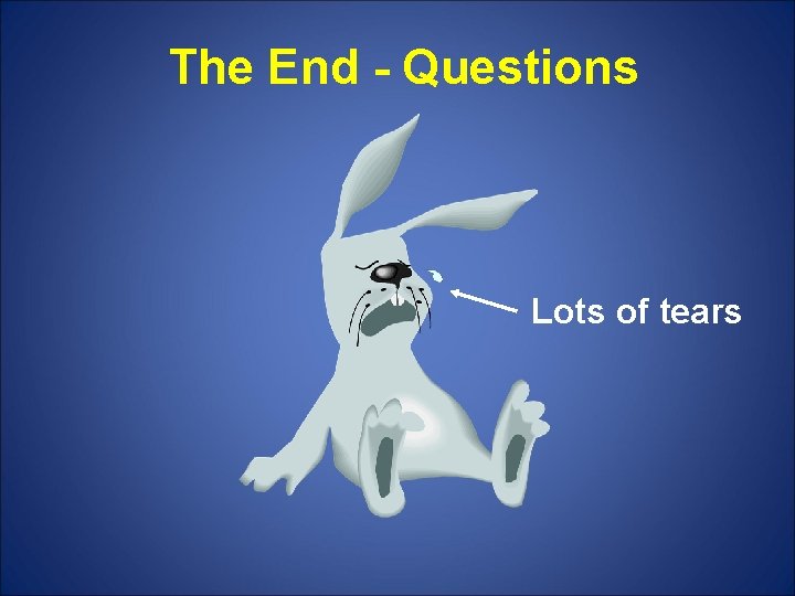 The End - Questions Lots of tears 