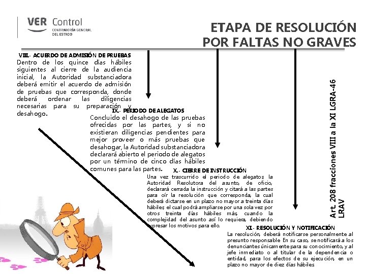 ETAPA DE RESOLUCIÓN POR FALTAS NO GRAVES Art. 208 fracciones VIII a la XI