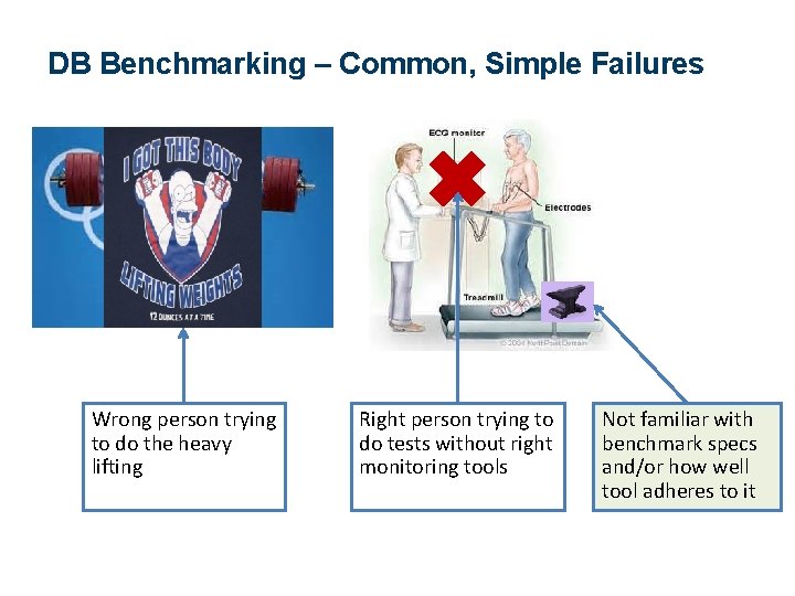 DB Benchmarking – Common, Simple Failures Wrong person trying to do the heavy lifting