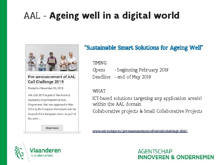 AAL - Ageing well in a digital world "Sustainable Smart Solutions for Ageing Well”