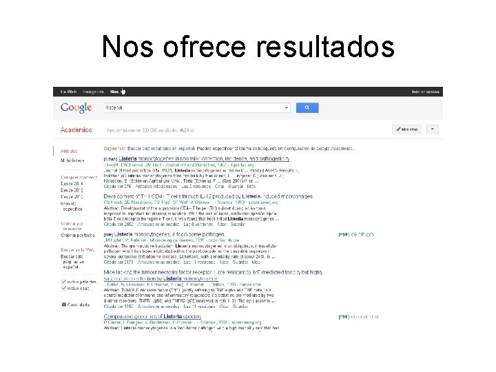 Nos ofrece resultados 
