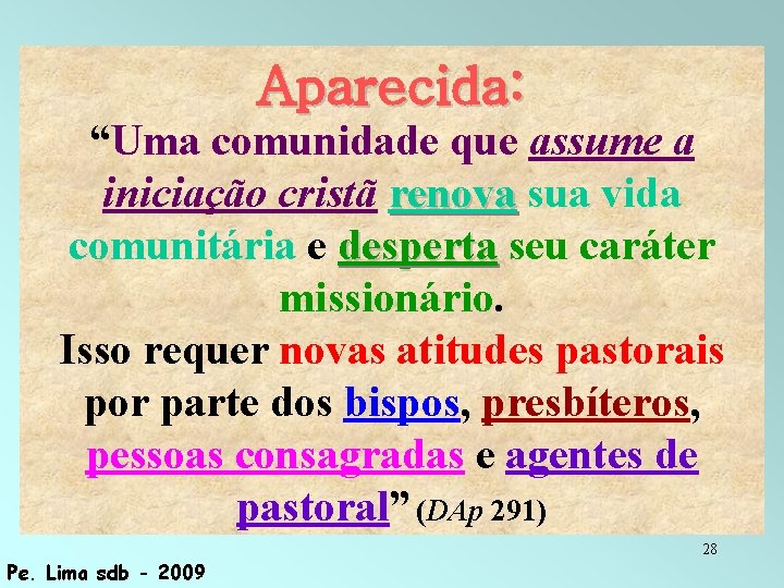 Aparecida: “Uma comunidade que assume a iniciação cristã renova sua vida comunitária e desperta