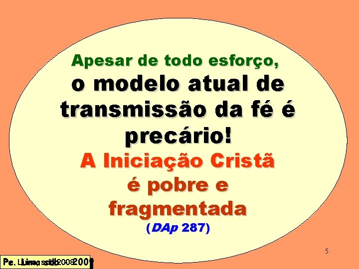 Apesar de todo esforço, o modelo atual de transmissão da fé é precário! A