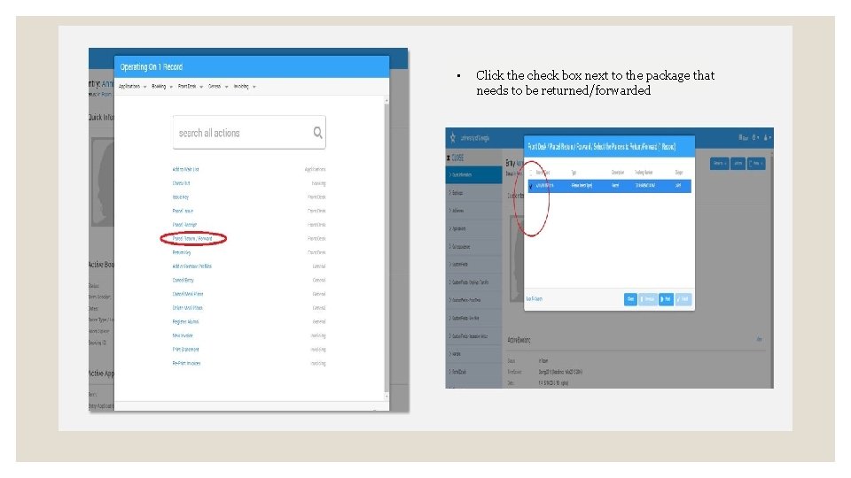  • Click the check box next to the package that needs to be