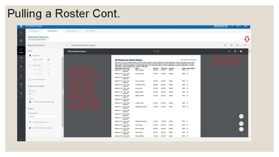 Pulling a Roster Cont. 