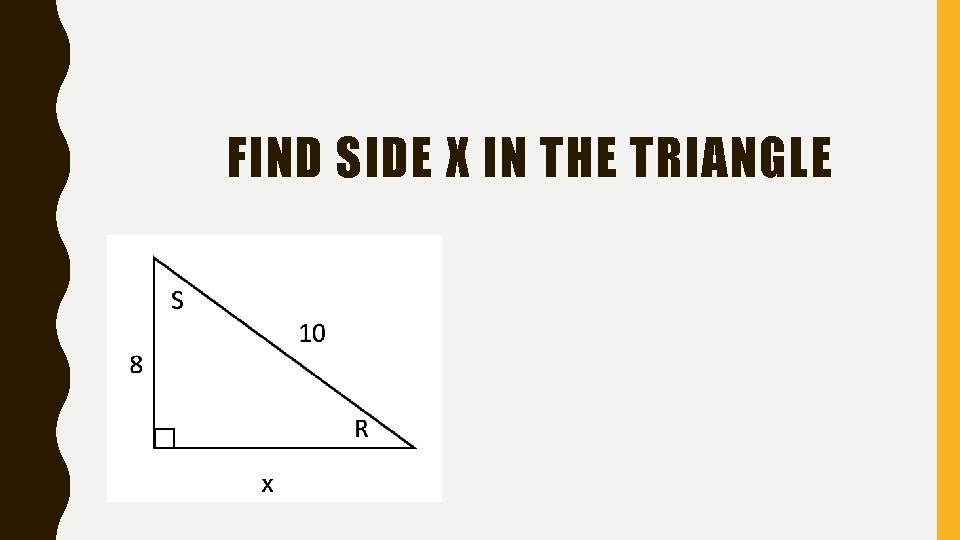 FIND SIDE X IN THE TRIANGLE 