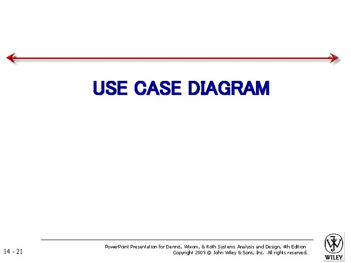 USE CASE DIAGRAM 14 - 21 Power. Point Presentation for Dennis, Wixom, & Roth