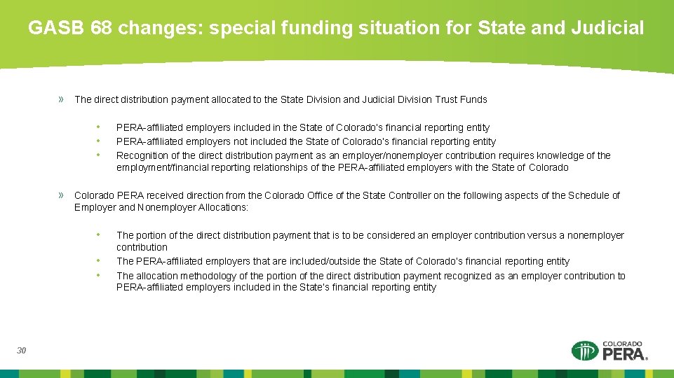 GASB 68 changes: special funding situation for State and Judicial » The direct distribution