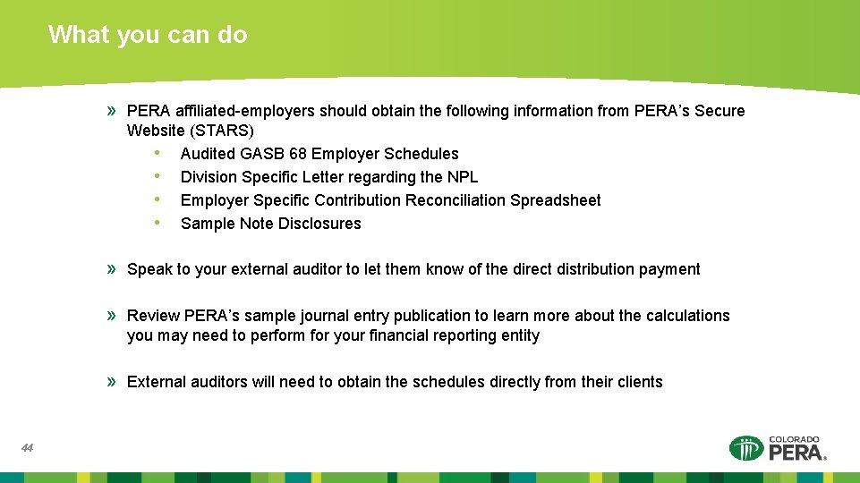 What you can do » PERA affiliated-employers should obtain the following information from PERA’s