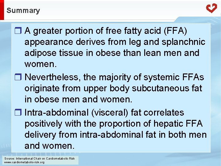 Summary r A greater portion of free fatty acid (FFA) appearance derives from leg