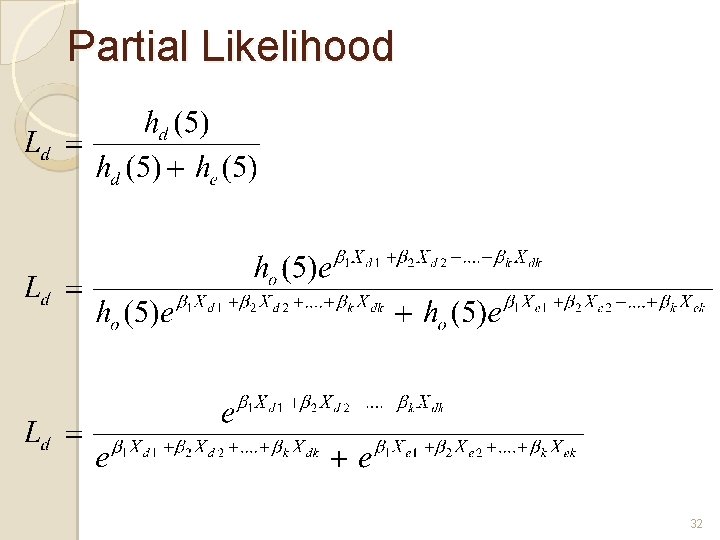 Partial Likelihood 32 