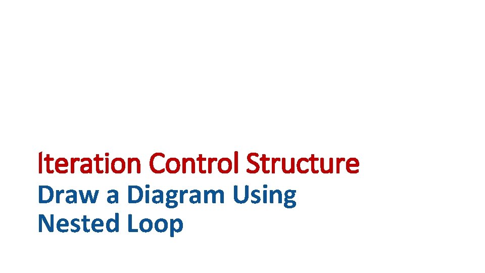 Iteration Control Structure Draw a Diagram Using Nested Loop 