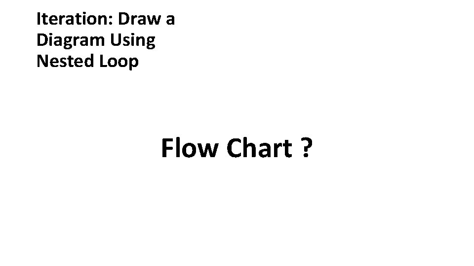 Iteration: Draw a Diagram Using Nested Loop Flow Chart ? 