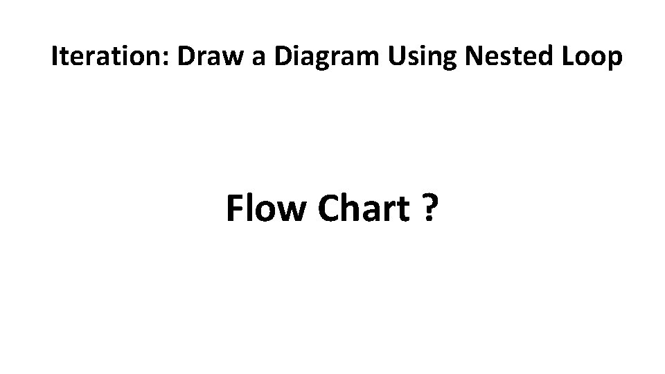 Iteration: Draw a Diagram Using Nested Loop Flow Chart ? 