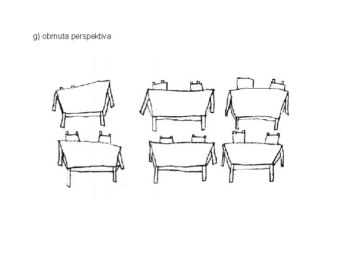 g) obrnuta perspektiva 