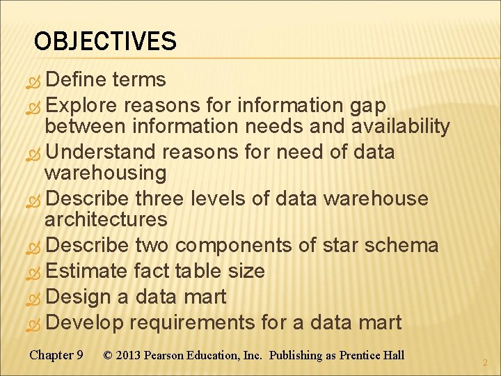 OBJECTIVES Define terms Explore reasons for information gap between information needs and availability Understand