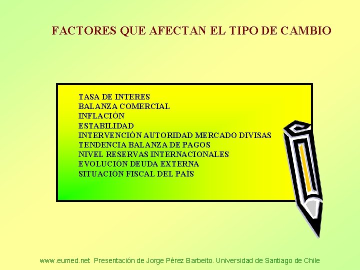 FACTORES QUE AFECTAN EL TIPO DE CAMBIO TASA DE INTERES BALANZA COMERCIAL INFLACIÓN ESTABILIDAD