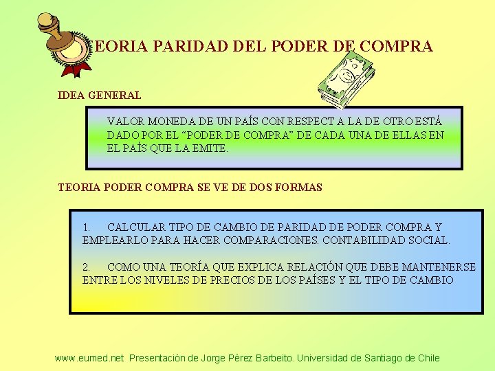 TEORIA PARIDAD DEL PODER DE COMPRA IDEA GENERAL VALOR MONEDA DE UN PAÍS CON
