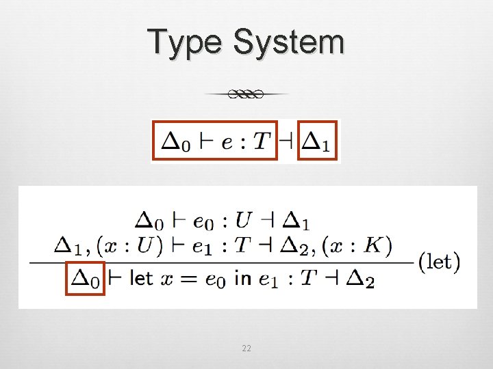 Type System 22 