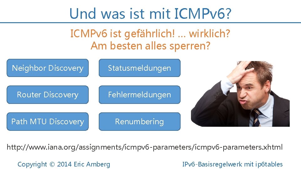 Und was ist mit ICMPv 6? ICMPv 6 ist gefährlich! … wirklich? Am besten