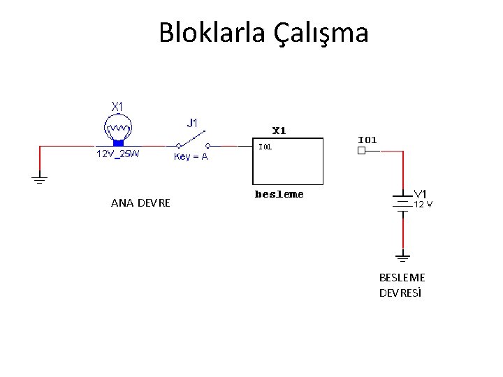 Bloklarla Çalışma ANA DEVRE BESLEME DEVRESİ 