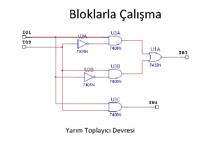 Bloklarla Çalışma Yarım Toplayıcı Devresi 